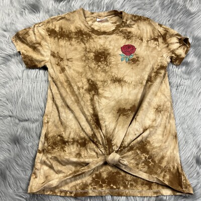 Empyre Womens Sloane Road To Nowhere Brown Tan Tie Dye Shirt Small