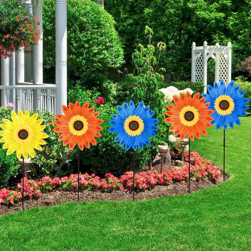 Sunflower Patio Lawn Pinwheel Wind Spinner Party Windmill for Garden Yard Decor - 第 2/16 張圖片