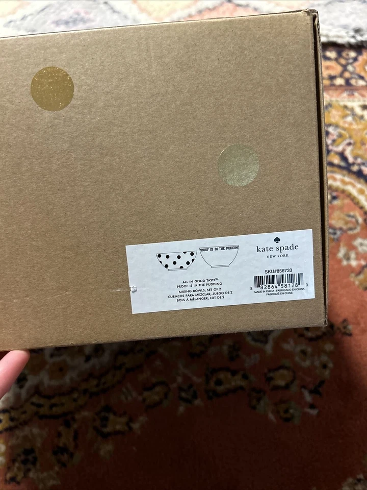 全新 Kate Spade 波尔卡圆点 2 件混合碗套装 品味良好 Lenox 布丁 — 第 3/4 张图片