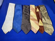 Vintage Ties PATTERNS Corsair Barrington BLUE WHITE YELLOW GOLD Lot of 6