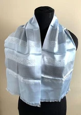 Vintage Baar & Beards Blue Jacquard Floral Scarf France Top Hit Fashion