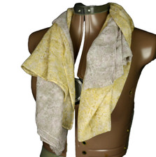 LOT OF 2 Flower Print Chiffon Rectangle Scarf Yellow and Lavender 70 x 20