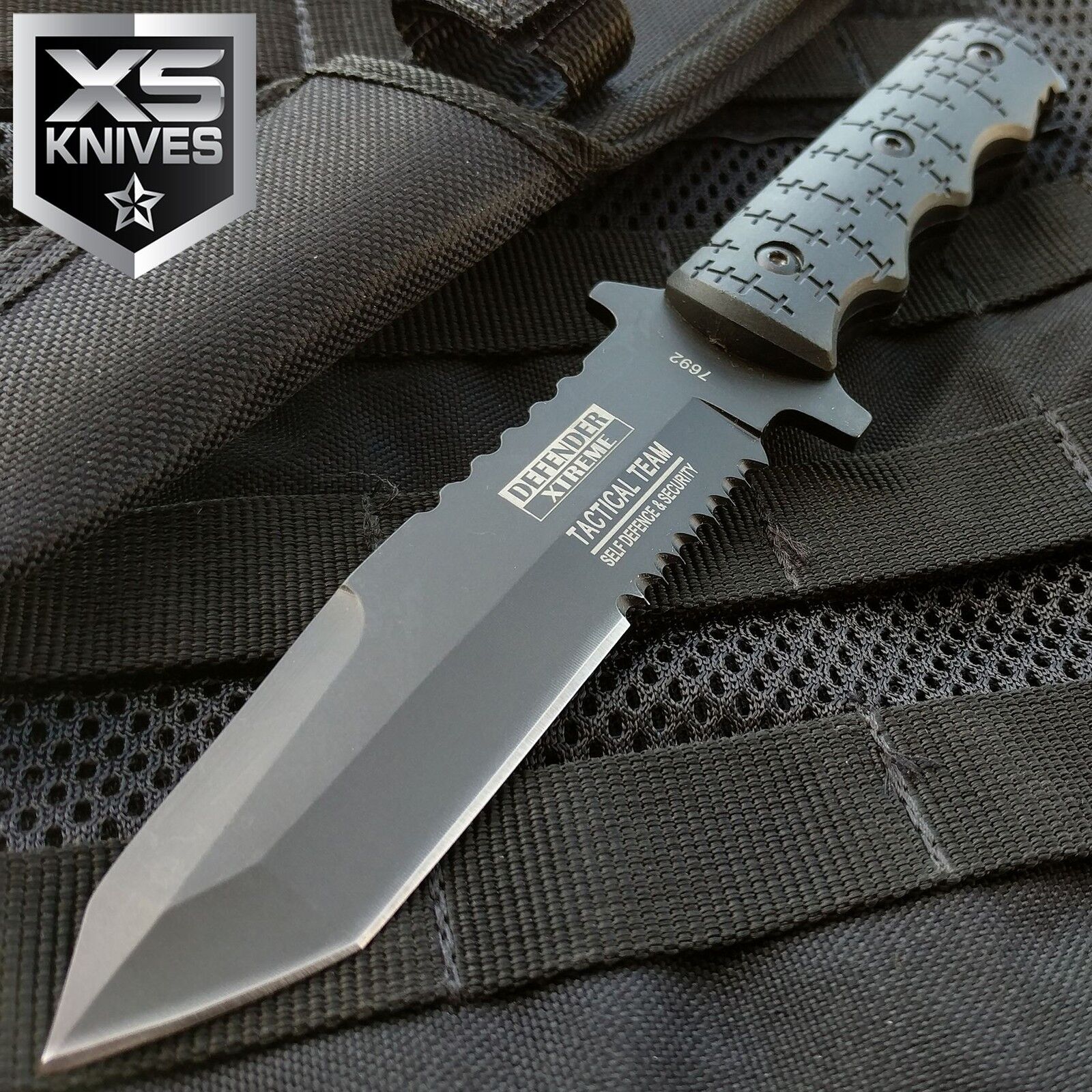 9" Combat Tactical Bowie Hunting Knife Military Fixed Blade Survival + Sheath
