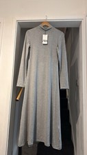 Zara grey long sleeve soft midi dress