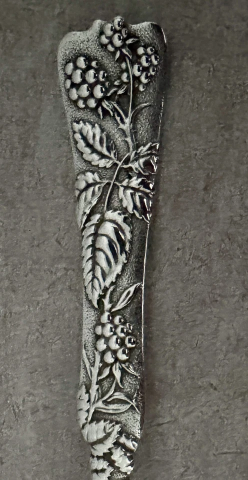 "CUCHARA DE GELATINA O CONSERVAS TIFFANY PATRÓN DE VID PLATA ESTERLINA 7 1/4""" Foto 2 de 4