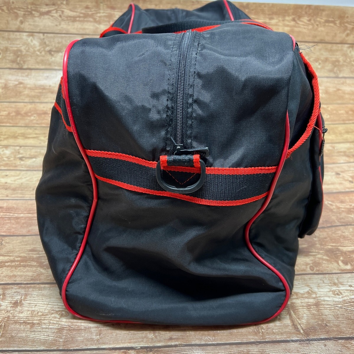 Vintage 80's 90's Nike Duffle Bag Black With Red Embroidered