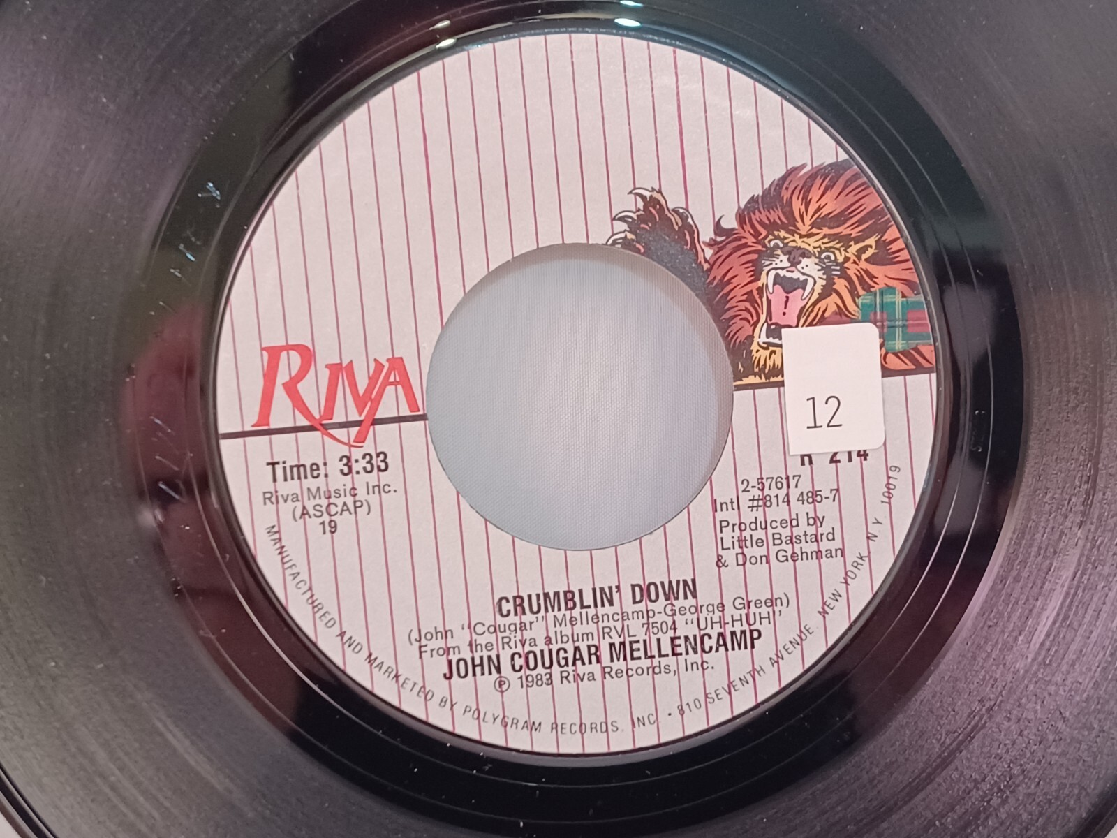 John Cougar Mellencamp  Crumblin' Down/Golden Gates 45 RPM Vinyl Record Tested thumbnail 4