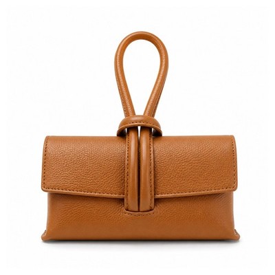 Elegante Damen Leder Klapptasche mit Schlaufenverschluss - Umhängetasche & Schultertasche
