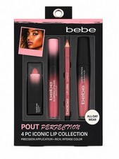 Bebe Pout Perfection 4 Pc Iconic Lip Collection Lipstick Gloss Liner Set