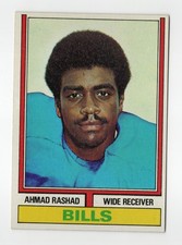 1974 Topps Football #105 Ahmad Rashad RC Rookie Card. rookie card picture