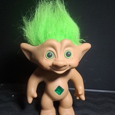 Vintage Large Plastic Treasure Troll With Jeweled Belly