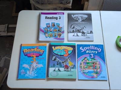 A Beka Grade 3 5-Book Set Language Arts Teacher Keys And Unused Spelling Book