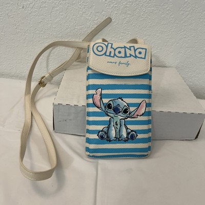 Danielle Nicole Disney Stitch Ohana Tech Crossbody Bag Purse Blue 7.25 X 4.25