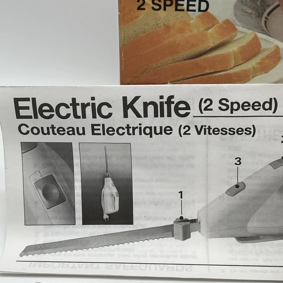 Cuchillo Eléctrico Maxi-Matic Vintage 2 Velocidades TS-367 Herramienta de Cocina Retro Amarillo NUEVO Foto 4 de 4