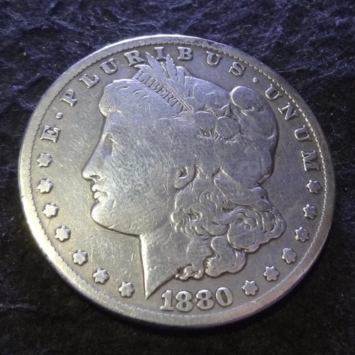 1880-CC Morgan Silver Dollar - Solid VG details key from the Carson City mint