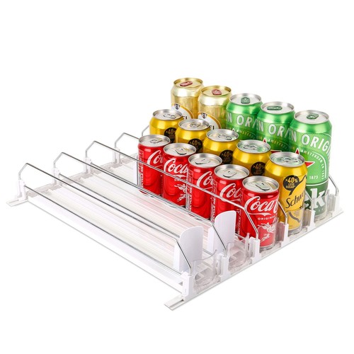 Drink Dispenser for Fridge, Soda Can Organizer for Refrigerator, Adjustable W...