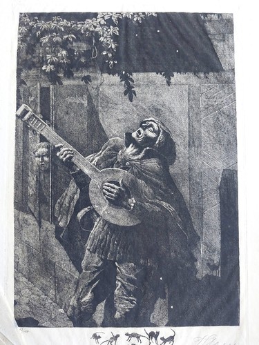 FERDINAND STAEGER ANTIQUE LTD. EDITION 12/100 MONOCHROME ETCHING 32 X 22.5 CM