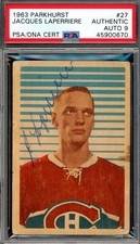 Jacques Laperriere Mint 9 PSA DNA Signed 1963 Parkhurst Rookie Autograph