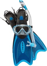 Cressi Palau Snorkeling Set, Blue - L/XL with Mask, Snorkel  Fins