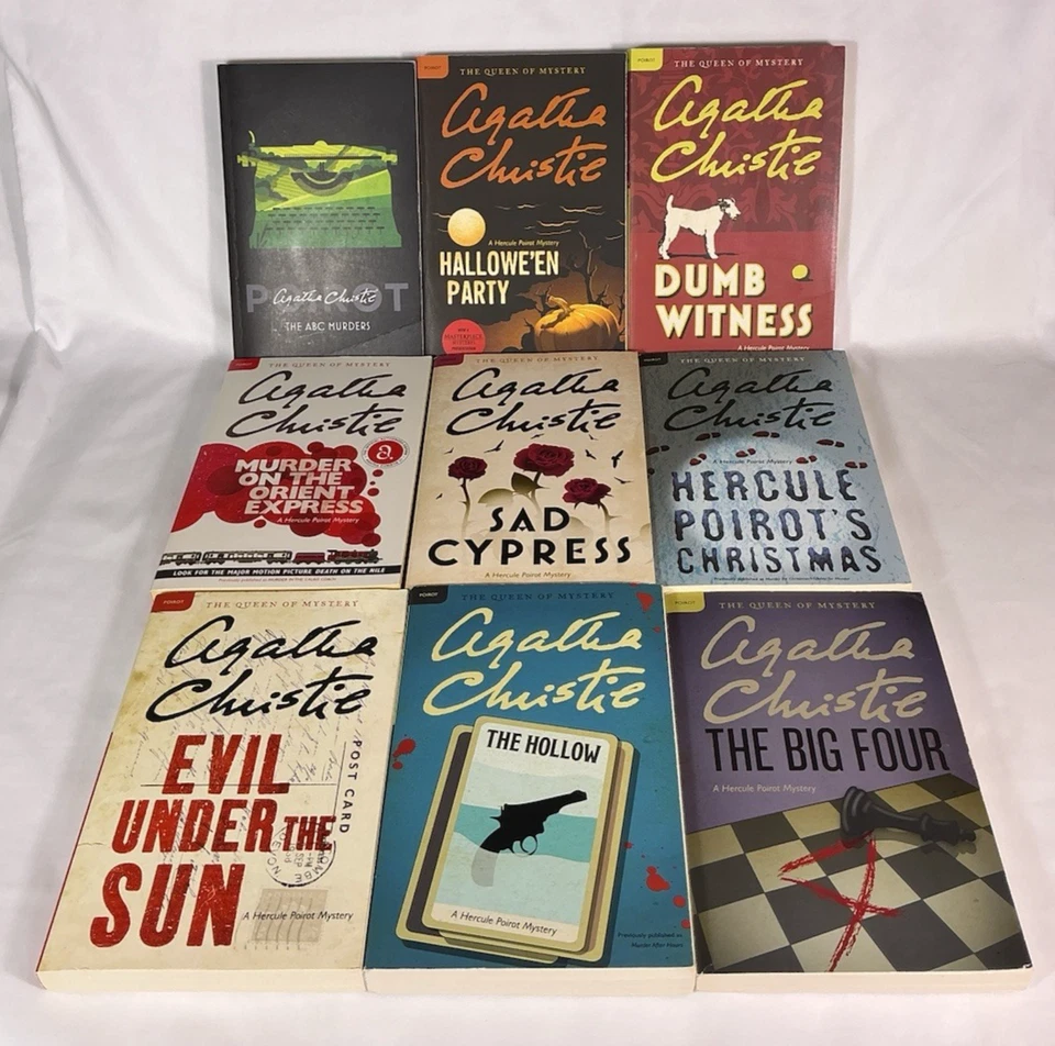 Agatha Christie Hercule Poirot Book Lot Trade Paperback (18) Foto 2 de 4