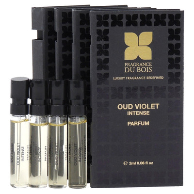 FRAGRANCE DU BOIS OUD VIOLET INTENSE 1.5ml .05fl oz x 4 COLOGNE PERFUME SAMPLES