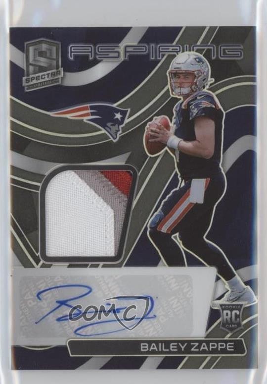 2022 Panini Spectra Aspiring 95/99 Bailey Zappe RPA Rookie Patch Auto RC 01ic