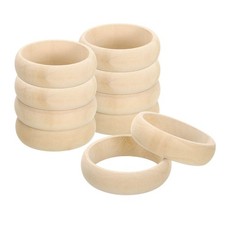 10Pcs Wood Bangle Bracelets 81mm/3.2Inch Unfinished Smooth Wooden Rings
