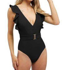 Davi & Dani Chic One-Piece Swimsuit Black