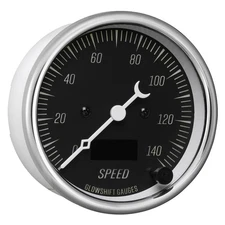 GlowShift Black Classic Series In-Dash 140 MPH Speedometer Vintage Gauge Kit