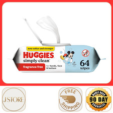 Huggies Simply Clean Unscented Diaper Baby Wipes, 1 Flip-Top Pack 64 Wipes Total