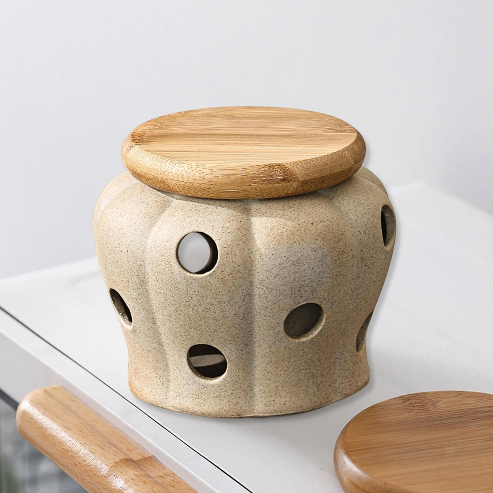 Garlic Keeper Premium Countertop Organizer Kitchen Storage Jar Garlic Holder