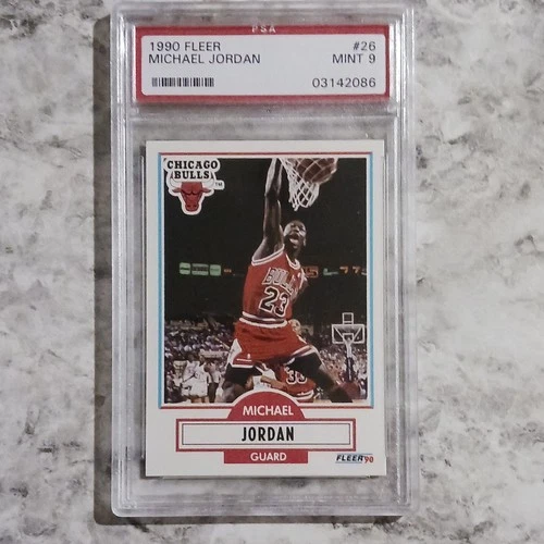 Fleer 1990-91 Michael Jordan #26 PSA 9 Chicago Bulls Basketball Card Black Line