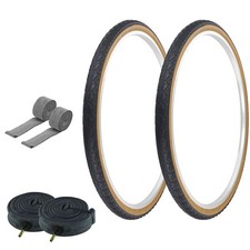 PRO TIRES 700 x 40 Black/Gum W-2101 W/ HEAVYDUTY TUBES RIM STRIPS 48mm