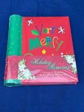 Very Merry Holiday Photo Album Holds 100 Photos Slip-In Pockets Christmas Sealed