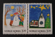 1990 NORWAY NORWEGEN NORGE CHRISTMAS CHILDREN DRAWINGS VF MNH