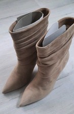 Zara Basic Collection - Ruched Suade Ancle Boots