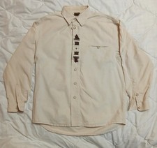 Traditional Trachten Oktoberfest Shirt Mens Large Hammerschmid Beige Cotton