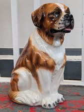 1970s Ceramic Italian St Bernard Dog Statue or Figure. Vintage/Retro/Mid Century