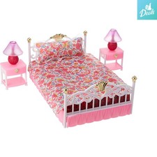 Complete Barbie Bedroom Play Set with Soft Bedding and Stylish Bedside Tables