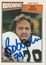 BOB GOLIC CLEVELAND BROWNS SIGNED 1987 TOPPS CARD #89
