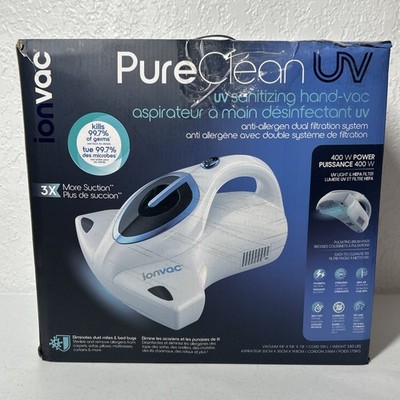 Ionvac UV PureClean Hand-Vac Handheld Vacuum w/UV Sanatizing Light New Open Box