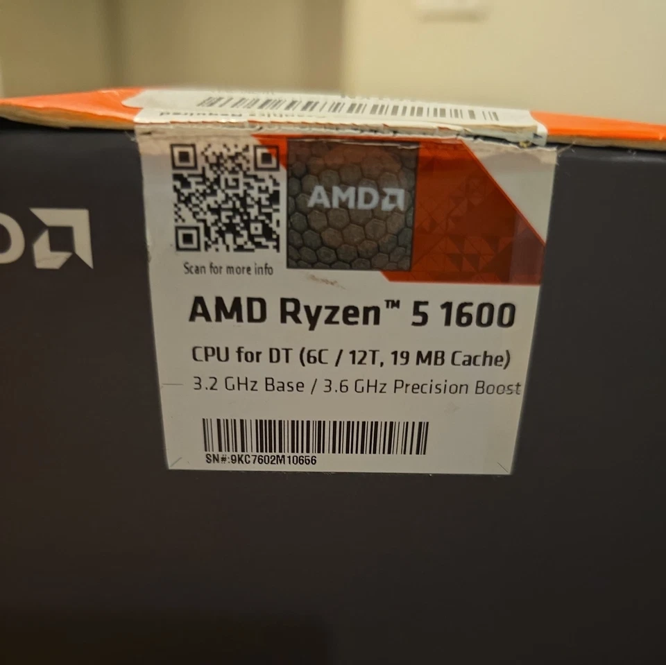 New AMD Ryzen 5 1600 6-Core 3.6 GHz Processor CPU w/Cooler - Image 2 of 4