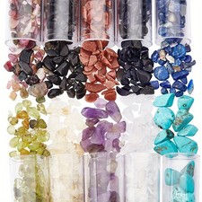 1set 180g 10 style Natural stone Beads No Hole/Undrilled Chip 3 9x1 4mm