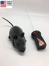 Electronic Remote Control Rat, Simulation Mouse Toy for Cat Dog Kid, Gray