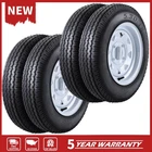⏫Set of 4 Trailer Tires on Rim 5.30-12 5.30x12 530-12 Trailer Tires 4 Lug 6PR