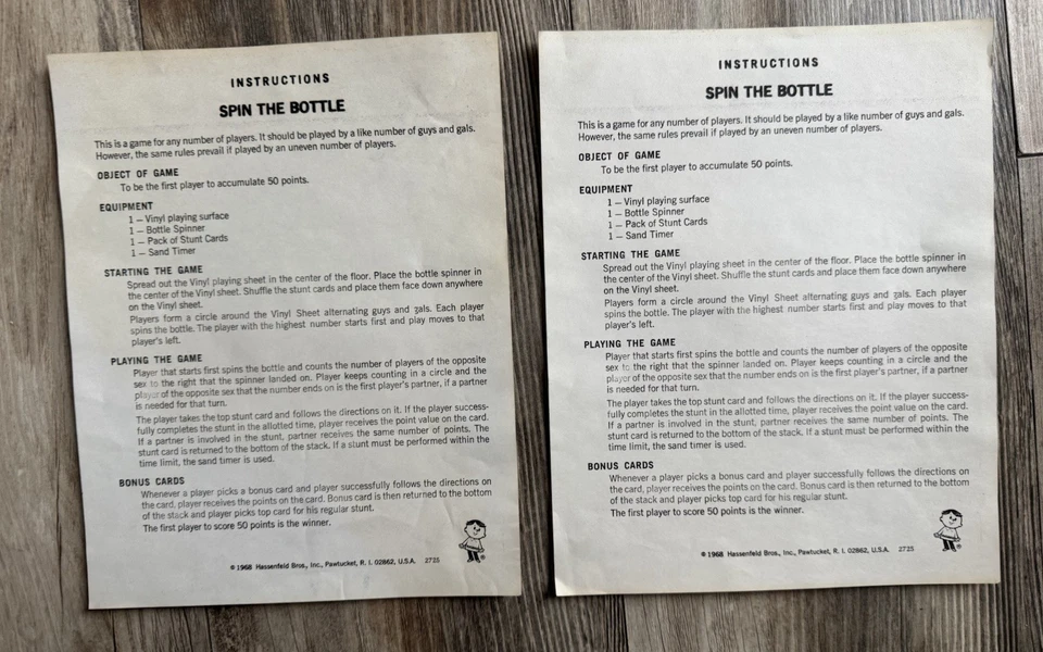 RARE & HTF! VINTAGE! 1968 Spin the Bottle Family Game Hasbro - COMPLETE! 🌟 EUC! - Image 3 of 4