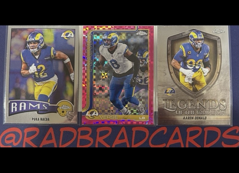 NFL Football Los Angeles Rams 25 Topps Chrome 3 Card Mix Lot MINT