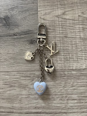 Louis Vuitton Bijoux Sac LV Heart Charms Blue BagChain Unisex Silvertone