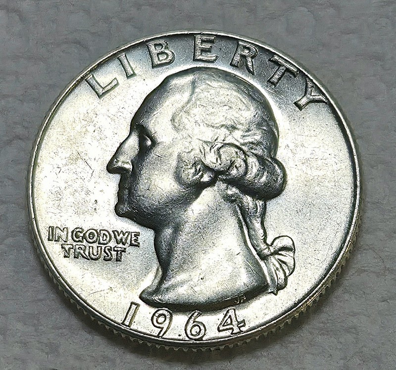 1964 D Brilliant Uncirculated (BU) Silver Washington Quarter. A1682.