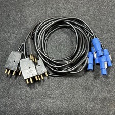 Stage Pin Male to Powercon Blue Female Adapter 6ft Cable Lot Of 5 Stagepin